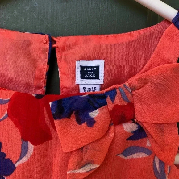 Janie and Jack Corral Pleated Dress with Floral Print NWOT 6-12 Months - Picture 5 of 7